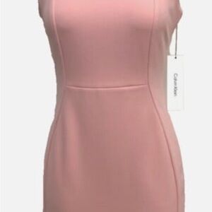 Women’s Calvin Klein Light Pink Crepe Sheath Dress – Size 4